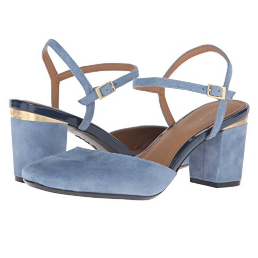 Calvin Klein Ciley Faded Denim Suede pumps